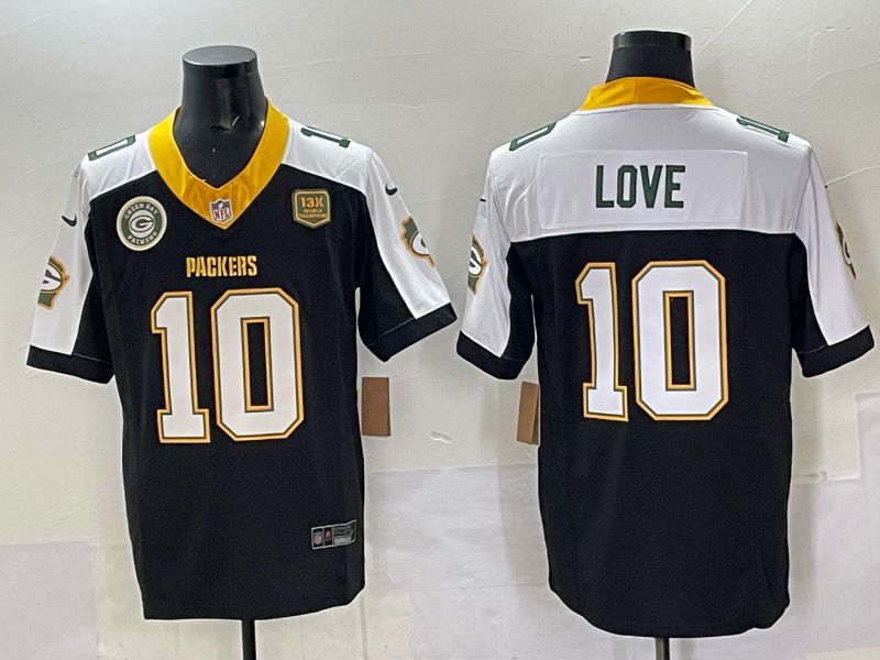 Men 2025 Green Bay Packers #10 Love Black Nike Limited NFL Jersey style 02->atlanta braves->MLB Jersey